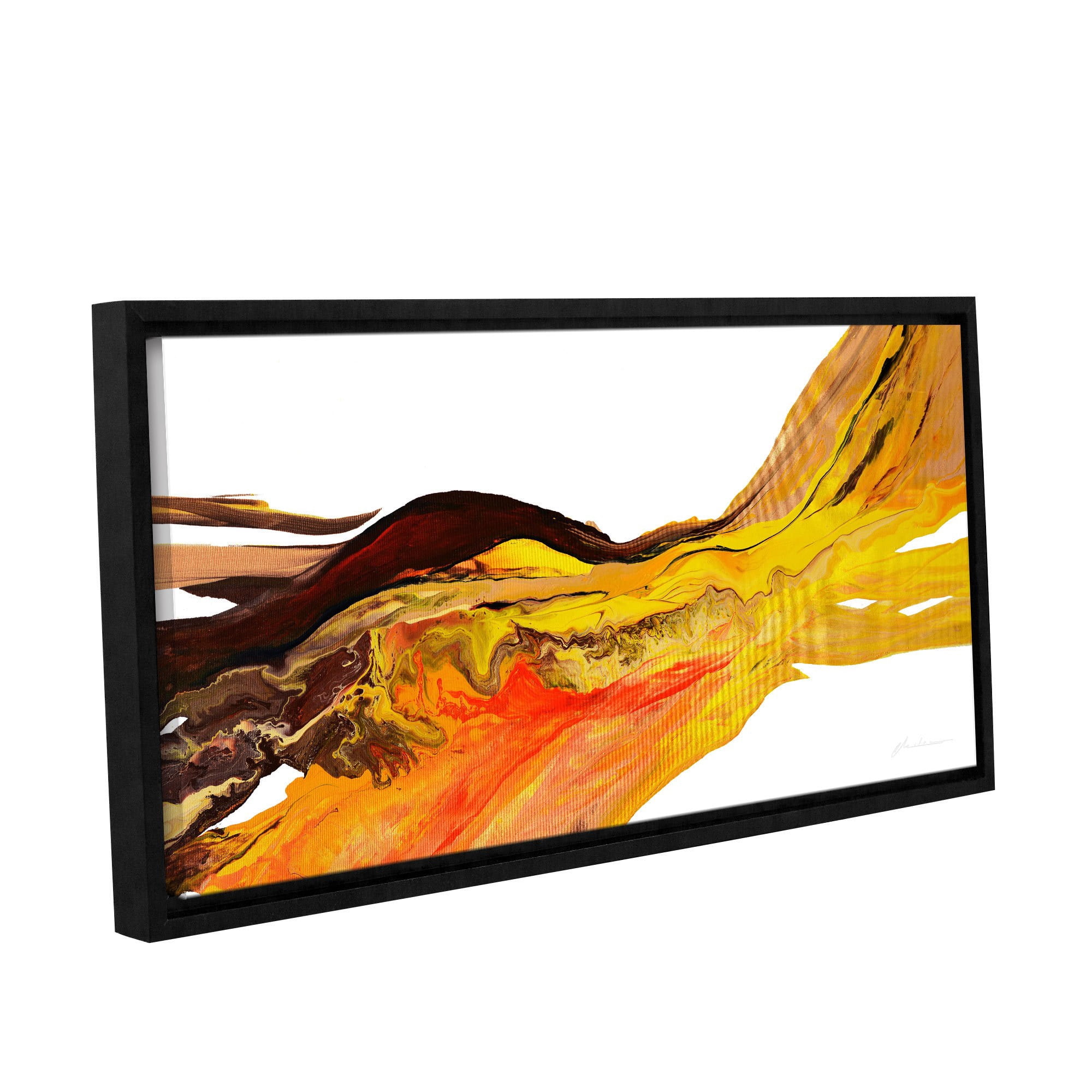 'Flow 2' Gallery Wrapped Floater-framed Canvas Art Print, 18x36