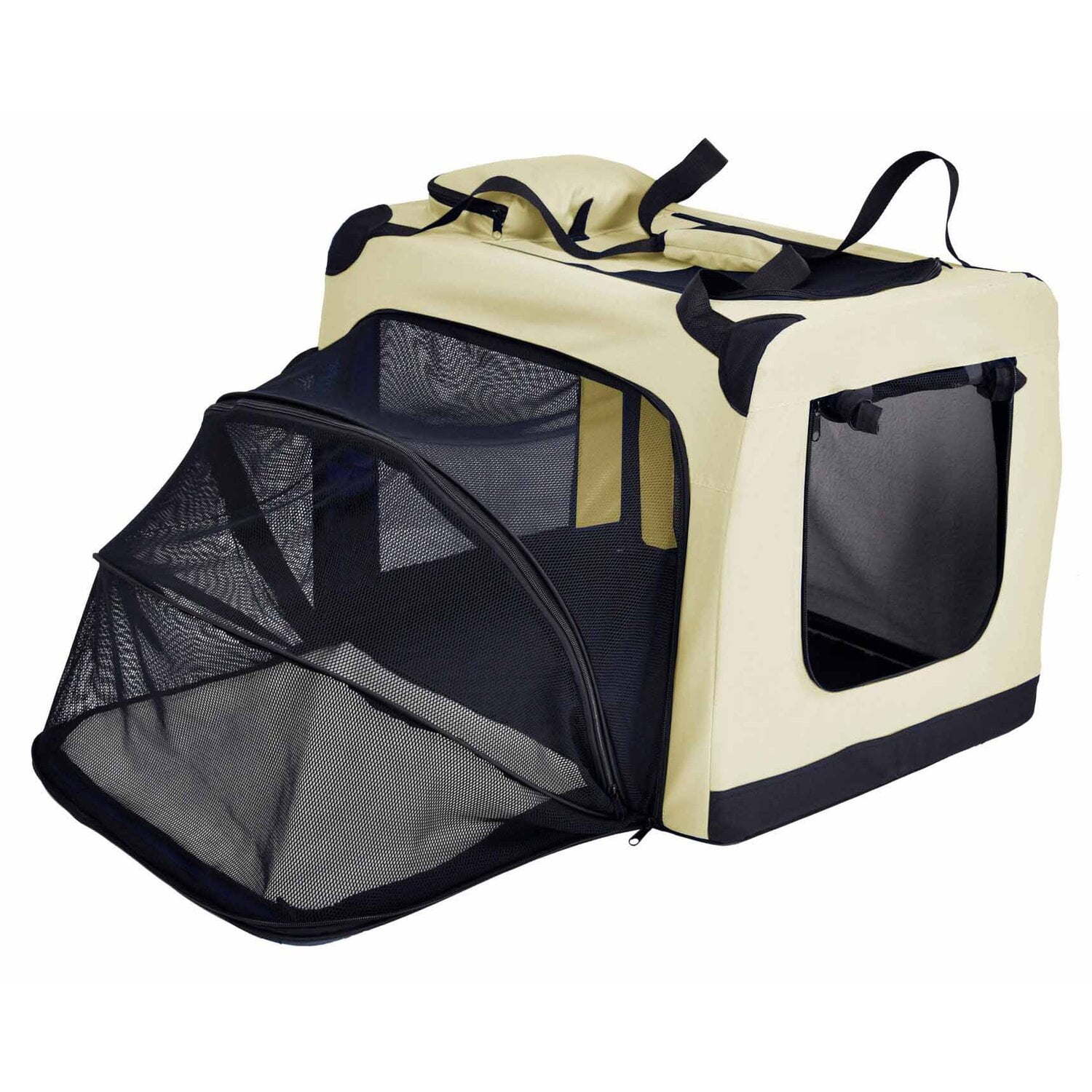Pet Life ® 'Hounda Accordion' Metal Framed Soft-Folding Collapsible Dual-Sided Expandable Pet Dog Crate