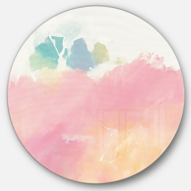 Designart 'Pink Dream' Geometric Metal Circle Wall Art - Disc of 36