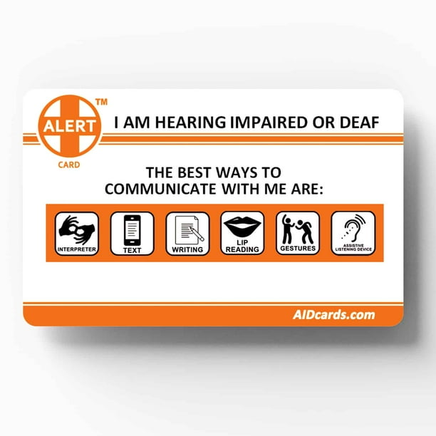 Alert Card Hearing Impaired or Deaf