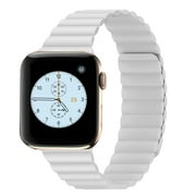 INI Compatible with Apple Watch Band Magnetic Leather Strap For Serious 7 6 5 4 3 2 1 SE Size 45mm 44mm 42mm Wrist 7 to 9 Inch Better Than Loop and Link