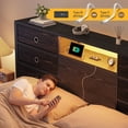 thumbnail image 3 of EnHomee Metal Bed Frame with 9 Storage Drawers Metal Bed Frame King with Headboard & LED Light & Charge Station,Black, 3 of 9
