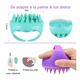 thumbnail image 3 of Masajeador De Cuero Cabelludo, 2 Cepillos Para Ducha Cabello Xtellar Morado Y Verde, 3 of 3