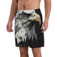 thumbnail image 2 of Cauagu Ink Style Bald Eagle Print Men's Swim Trunks,Hawaiian Bathing Suit Swimsuits Beach Shorts with Pockets for Men Quick Dry Swimming Board Shorts-Medium, 2 of 6