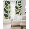 thumbnail image 2 of Green Botanical Leaves Kitchen Curtains Farmhouse Rustic Tropical Cafe Short Curtains for Bathroom Blackout Window Curtain Grommet Small Window Treatment Tier Drapes for Bedroom Living Room 42"x45"x2, 2 of 9