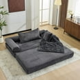 thumbnail image 5 of Ktaxon Convertible Sofa Bed, Pull-Out Sleeper Loveseat Couch with Oversized Back Pillow, Ideal for Living Room or Guest Use Dark Gray, 5 of 8