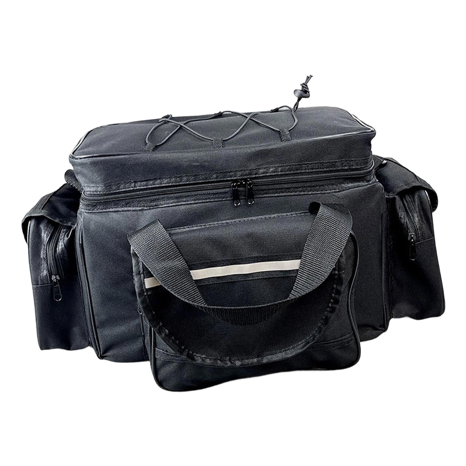 Wswqop Fishing Bag Carry Case Multipurpose Organizer Fishing Pole Reel Gear Storage Bag Black