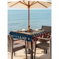 thumbnail image 3 of Outdoor Tablecloth with Umbrella Hole for Patio/Picnic/Party/Camping, Anniversary USA Flag Waterproof Table Cloth Square Cover Washable, Eagle Blue Red Vintage (54"x 54"), 3 of 9