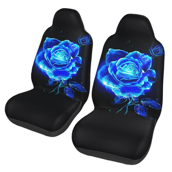 KAKALAD Blue Rose 02 Car Accessories Seat Covers Set Vehicle Seat Covers Universal Front Seats Protector 2 Pcs