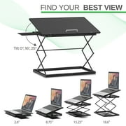 Adjustable Standing Desk Converter for Laptops – Portable Height Adjustable Laptop Stand with Mouse Pad, 2.6–18.6 Ergonomic Sit to Stand Desk Riser