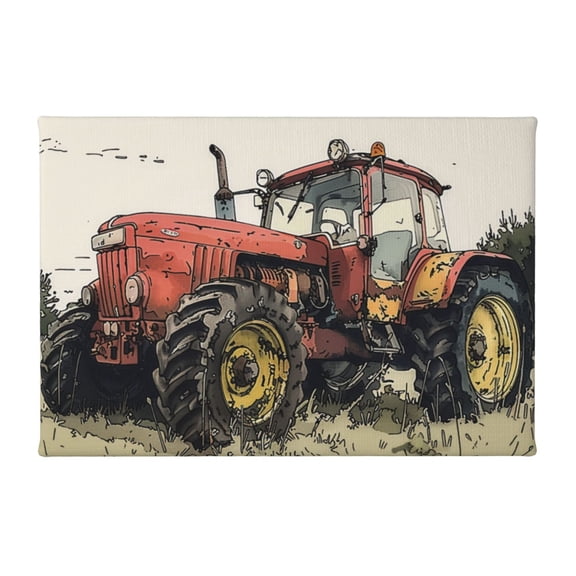 8x12 inch Canvas Hanging Picture Vintage Tractor Yard Wall Art Decor,Rustic Villa Yard Accessory Decor,Classic Tractor Modern Decor Painting,Home Garage,Yard Wall Decor Oil Painting Canvas
