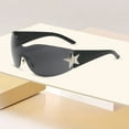 thumbnail image 3 of Rimless Sunglasses For 2000S Wrap Around Fashion Glasses Frameless Shades, 3 of 3