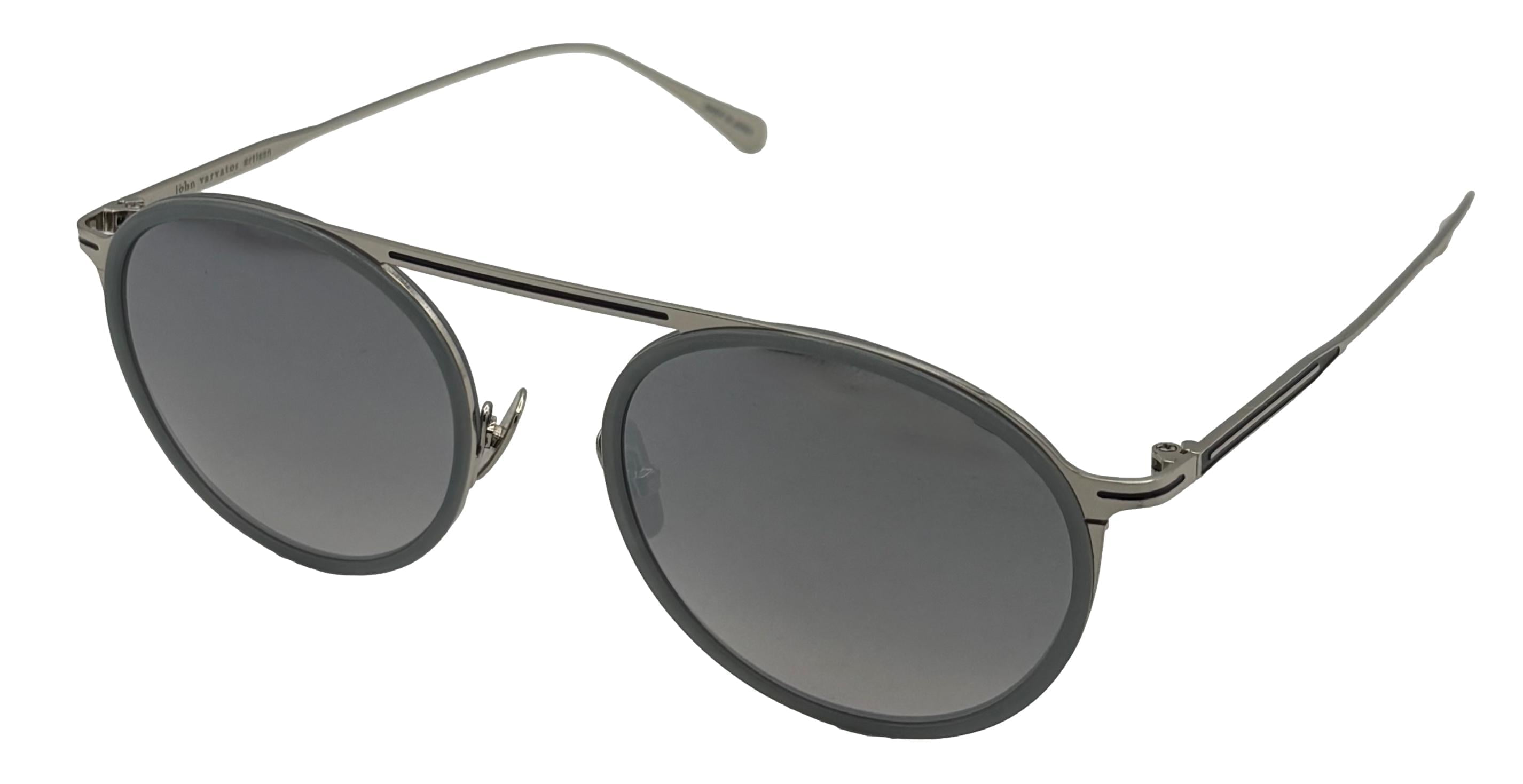 John Varvatos Mens Gold Metal Aviator Sunglasses, Green Lens, 100