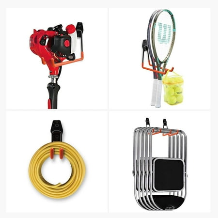 

Heavy Duty Double Mop Broom Holders - Securely Store Power Tools Garden Tools Ladders and Bikes - Sturdy and Durable Garage Utility - Easy Wall Mount Installation - Ideal Organizer for