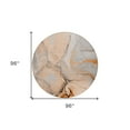 thumbnail image 3 of 8' Round Orange Round Abstract Washable Non Skid Indoor Outdoor Area Rug, 3 of 3