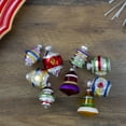 thumbnail image 2 of Northlight 9 Pcs Set, Multi-Color Shiny Glitter Striped Glass Christmas Ornaments, 2 of 4