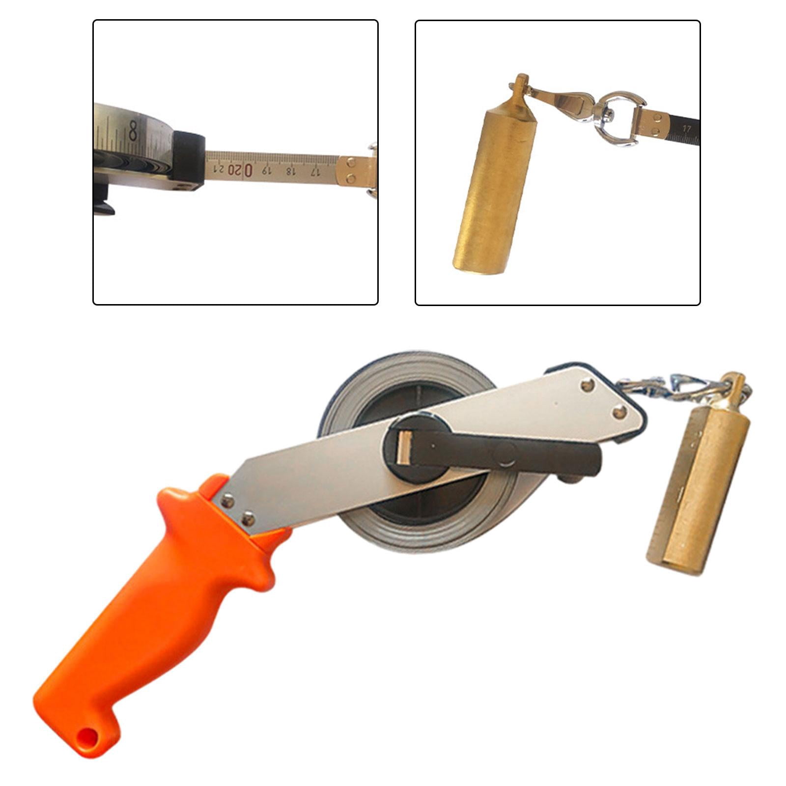 simhoa Oil Gauging Tape Sounding Tape with Brass Plumb Bob Accurate Calibration cm or Measuring Tool for Measuring Depth 10m