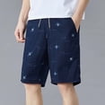 thumbnail image 2 of Ramiter Workout Shorts Men Spring and Summer Short Casual Loose Street Lace Up Beach Print Fashion Short Outdoor Sports Five Short Blue,L, 2 of 4