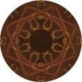 thumbnail image 1 of Ahgly Company Machine Washable Indoor Round Transitional Mahogany Brown Area Rugs, 6' Round, 1 of 7