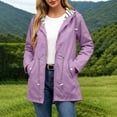 thumbnail image 2 of Womens Windbreaker Jacket Waterproof Hooded Plus Size Long Sleeve Solid Color Zip Up Casual Rain Jacket Outdoor Sport Raincoat with Pockets, 2 of 10
