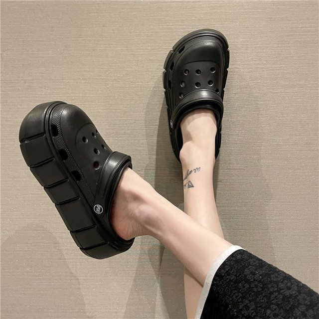2023 Verano Croc Mujer Plataforma De Tacón Alto Crocs Moda INS Vestido Playa Zapatillas