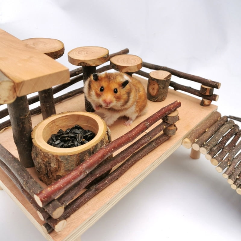Zecic Small Pet Ladder Toy Hamster Cage Jumping Platform Entertainment Exercising Toy