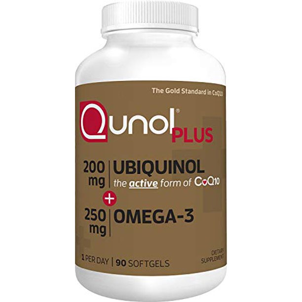 Qunol Plus Ubiquinol CoQ10 200mg with Omega 3 Fish Oil 250mg, Extra