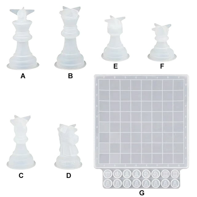 Silicone Chess Mold Resin Safe Heat-resisting Mould Home Table Molds Molds Homemade Handmade 3D Crafts Casting Molding Tools Gagets Chessboard
