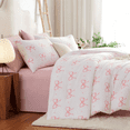 thumbnail image 5 of 3 Pieces Cartoon Bowknot Comforter Set Pink Bow Tie Knot on White Princess Bedding Set Full Comforter Set Girls Teens Gentle Lightweight Bedding Sets, 5 of 6