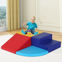 YRLLENSDAN 4 Piece Soft Climb and Crawl Activity Play Set, Corner Climbing Lightweight Foam Shape Toy for Toddlers Gym Play Foam Climbers Blocks for Kids 1-3 Babies Indoor