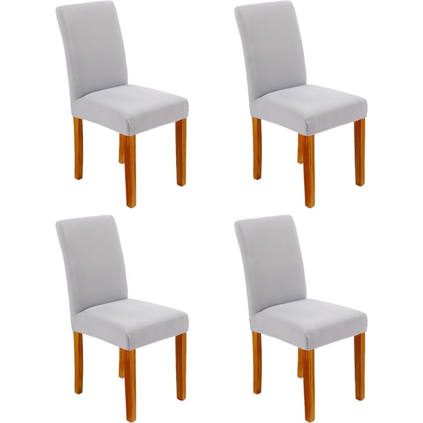 Fundas elásticas para sillas de comedor – Juego de 4 fundas protectoras universales extraíbles y lavables para asientos de sillas para cocina, ceremonia, boda, banquete, hotel y fiesta