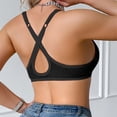 thumbnail image 5 of HVOBTTY Women's Wireless Sport Bra Solid Color Front Closure Breathable Comfortable Casual Workout Bra Black, 40/90B, 5 of 5
