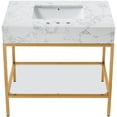 thumbnail image 3 of Meridian Furniture Marmo White Engineered Stone Bathroom Vanity, 3 of 9
