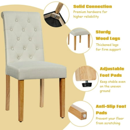 Gymax 4pcs Upholstered Dining Chair, Diy Fabric Dining Chair