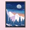 thumbnail image 3 of 11CT bordado completo montaña Luna algodón impresión punto de cruz decoración del hogar Likrtyny Arte deco, 3 of 9