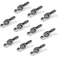 thumbnail image 1 of 10 Pack de Clips de Notes de Musique en Plastique Transparent pour Pages et Partitions (Noir), 1 of 5