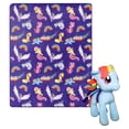thumbnail image 7 of My Little Pony Cute Rainbow Dash Kids Silk Touch Throw Blanket with Plush Hugger, 7 of 7