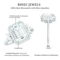 thumbnail image 5 of Rosec Jewels Certified Moissanite Emerald Cut Halo Engagement Ring (7X9 mm, D-VS1 Quality) - with Jewelry Box, 10K Yellow Gold, US 9.00, 5 of 9