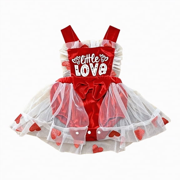 JUMEYU Infant Girl Clothes Dresses Baby 4th of July Outfit Girl Newborn Infant Toddler T Shirts Oversized Romper Romper Cute Clothes 0 3 6 9 12 18 24 Months (Red,9-12 Months)