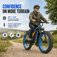 thumbnail image 4 of EOEOTWO 26" x 4.0 Fat Tire Electric Bike for Adults, Powerful Motor, 48V 20Ah Removable Battery, Long Range 7-Speed Mountain E-Bike for Off-Road, UL2849, 4 of 12