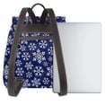 thumbnail image 3 of Ratiio Snowflakes On Dark Blue Pattern Womens Backpack Purse Leather Backpack Purse for Women Travel Fashion Backpack Designer Ladies Shoulder Bags, 3 of 4