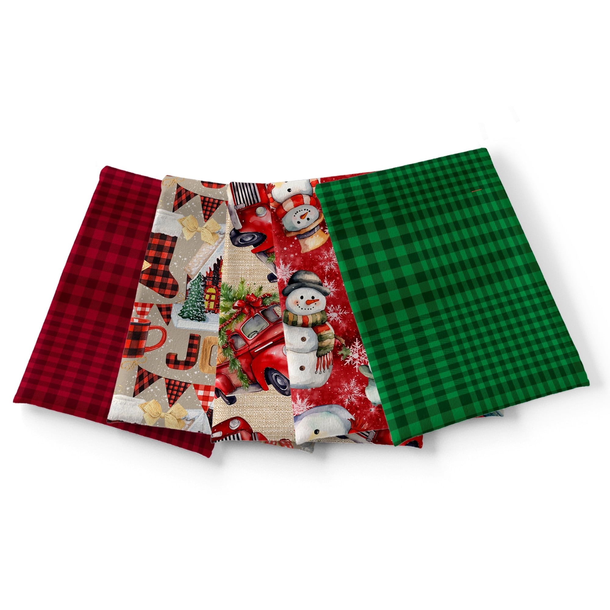 David Textiles 44 x 1 Yard Cotton 5-piece Christmas Bundle Sewing & Craft Fabric Precuts