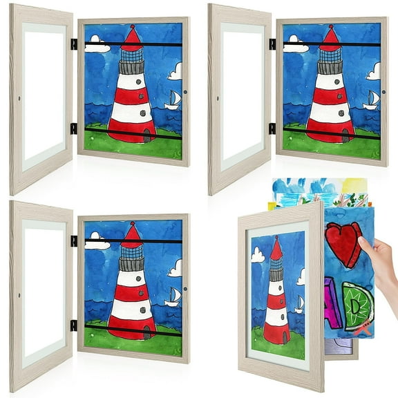 Golden State Art 8.5X11 Kids Artwork Frames, Gray, Pack of 4