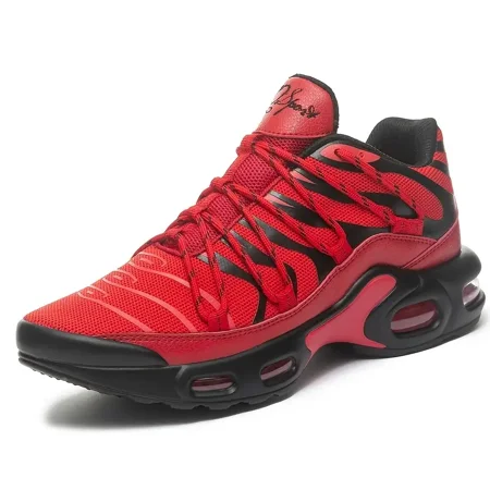

Men‘s Red Full Palm Air Cushion Outdoor Walking Running Shoes Autumn And Winter Casual Sports Shoes