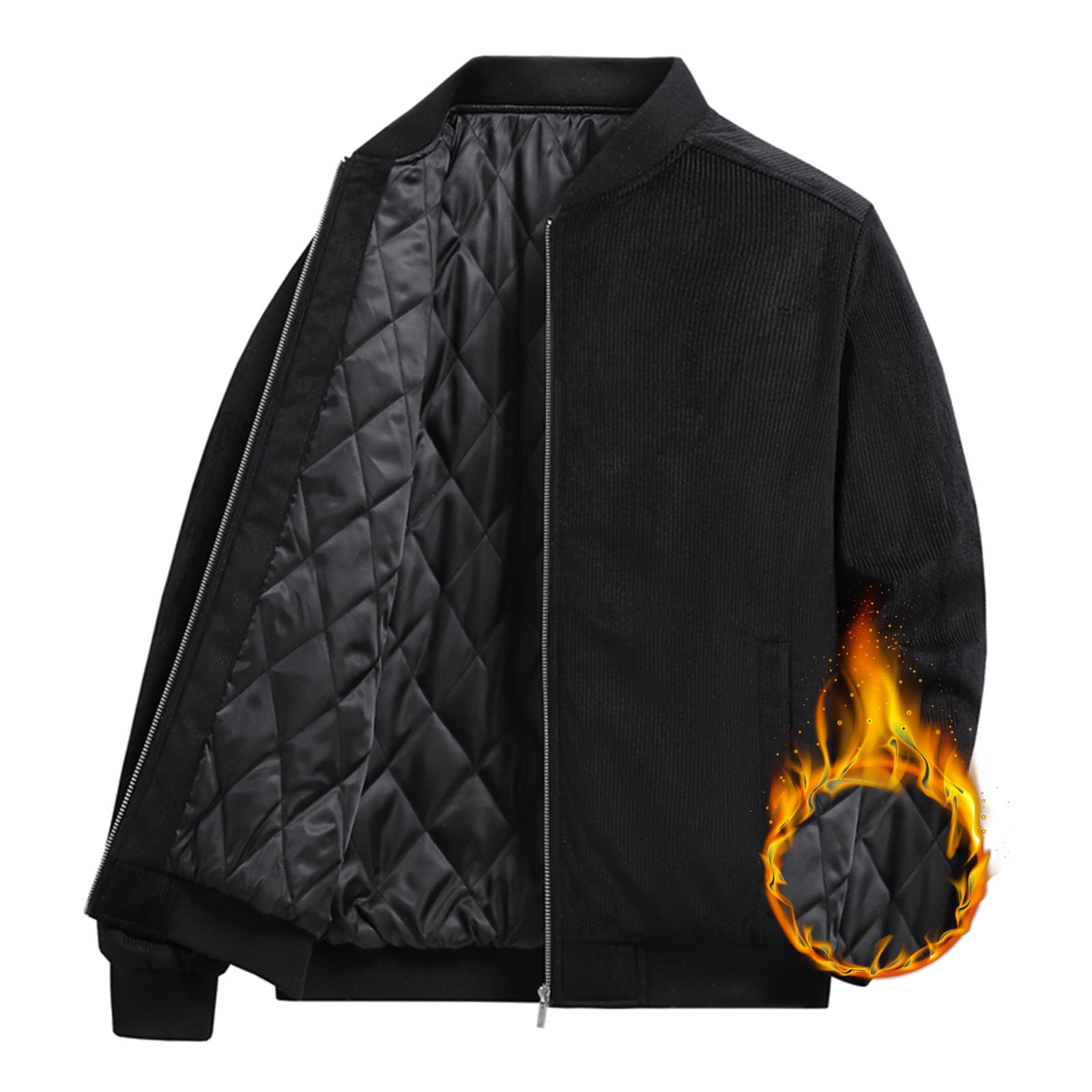 Aayomet Rain Coats For Men Men's Down Alternative Quilted Bomber Jacket