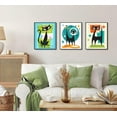 thumbnail image 2 of Futuristic Atomic Cats Wall Art Canvas Set Modern Tech Inspired Posters in Blue Green Orange Abstract Geometric Paintings Pictures and Prints Gallery Wall Decor for Living Room Bedroom Unframed, 2 of 6