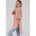 thumbnail image 4 of Blouse Cintrée pour Femmes à Ourlet Brut Haut Bas Surdimensionné, 4 of 5