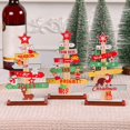 thumbnail image 2 of Christmas Tree Desktop Decoration Solid Wood Stable Base Guidepost Elk Snowman Snowflake Reusable Holiday  Table Ornament Party Supplies Gift, 2 of 10