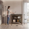 thumbnail image 5 of TUHOME Cala Kitchen Island with Antimicrobial Tabletop & 3 Open Shelves, Seating Workstation, 5 of 6