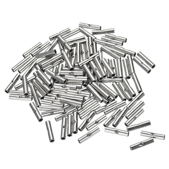 Uxcell Non-Insulated Butt Crimp Terminals 22-16 AWG for Electrical Wire DIY Pack of 120